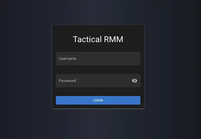 Tactical RMM login page